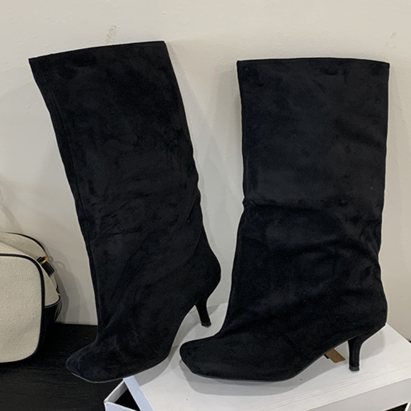High Knee Heel Boots - Hiver rue Punk bout rond femmes