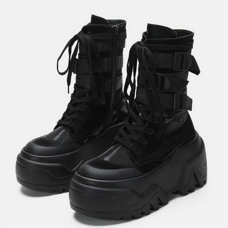 Women Shoes Size Chart - Bottes de moto à plateforme épaisse