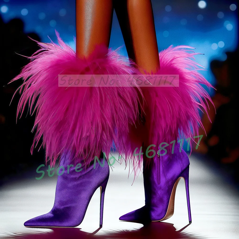 Women'S Shoes Big Feet - Bottes mi-bottes extensibles en velours et