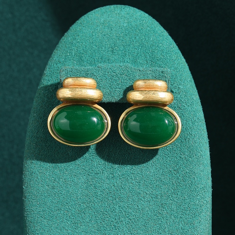 Women'S Shoes Louis Vuitton - Boucles d'oreilles vintage en agate verte