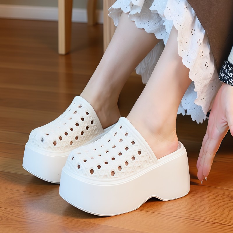 Women Shoes Size Chart - Mules compensées épaisses à plateforme de