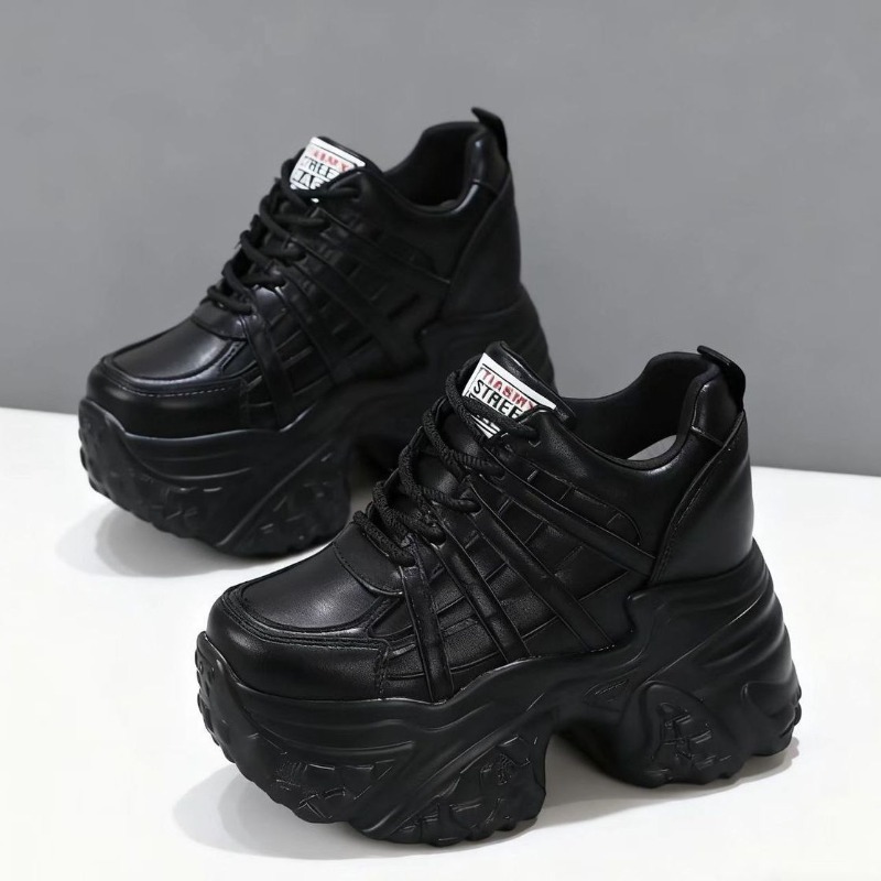 Women Shoes Store - Nouvelles baskets compensées confortables en cuir