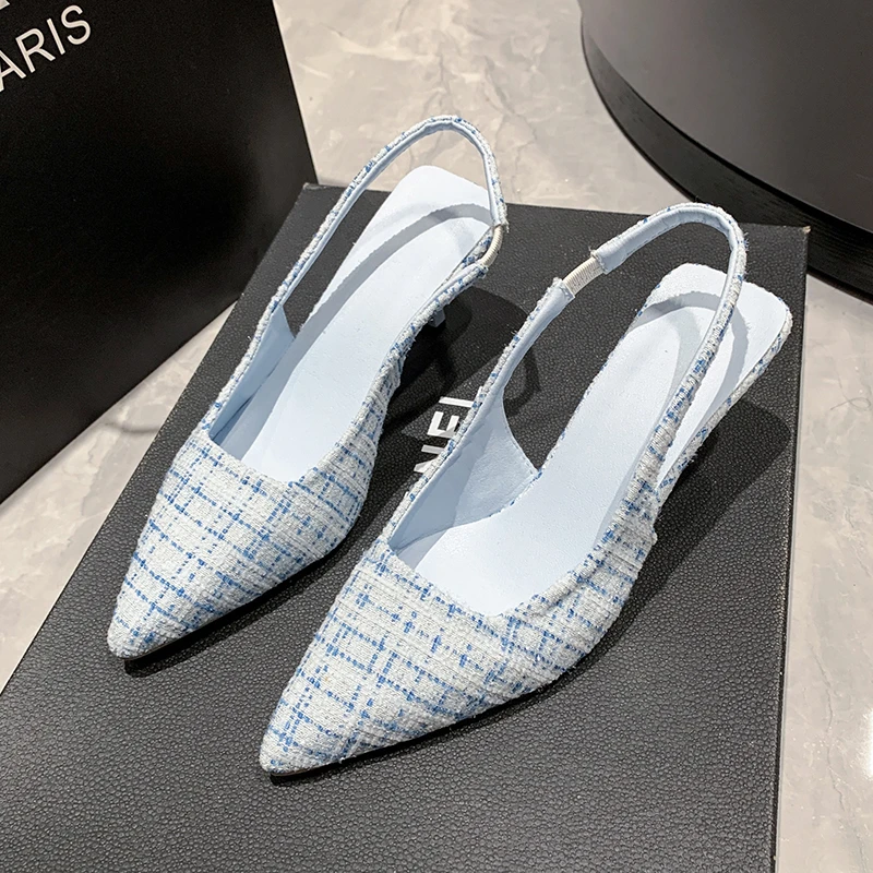 Women'S Shoes Navy Blue - Sandales à talons hauts pointus bleu