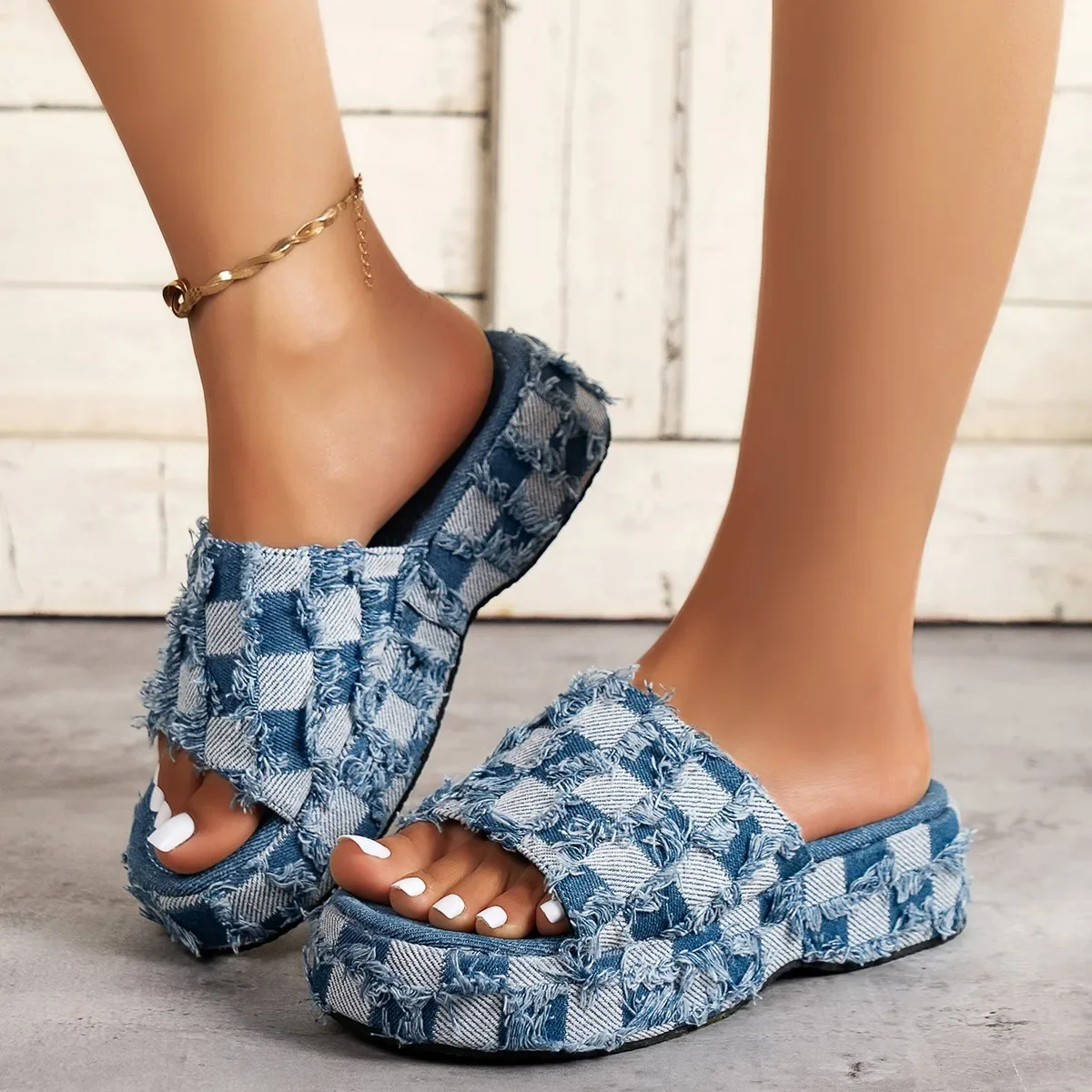 Sandales en Denim à Semelles C - Women Shoes Jeans avis et prix