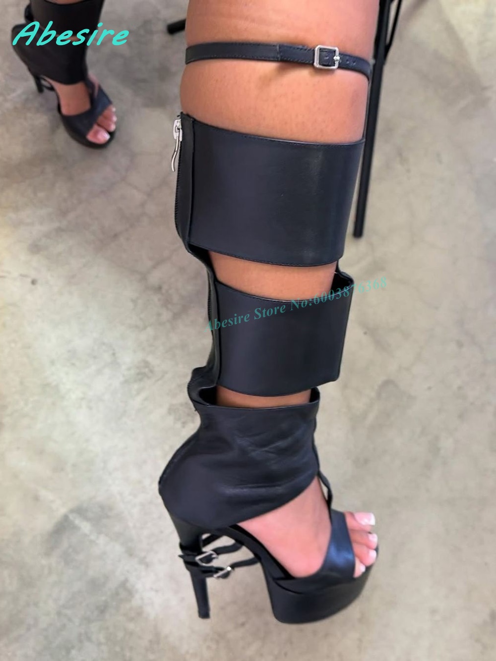 Sandales bottes hautes pour fe - High Knee Heel Boots avis et prix