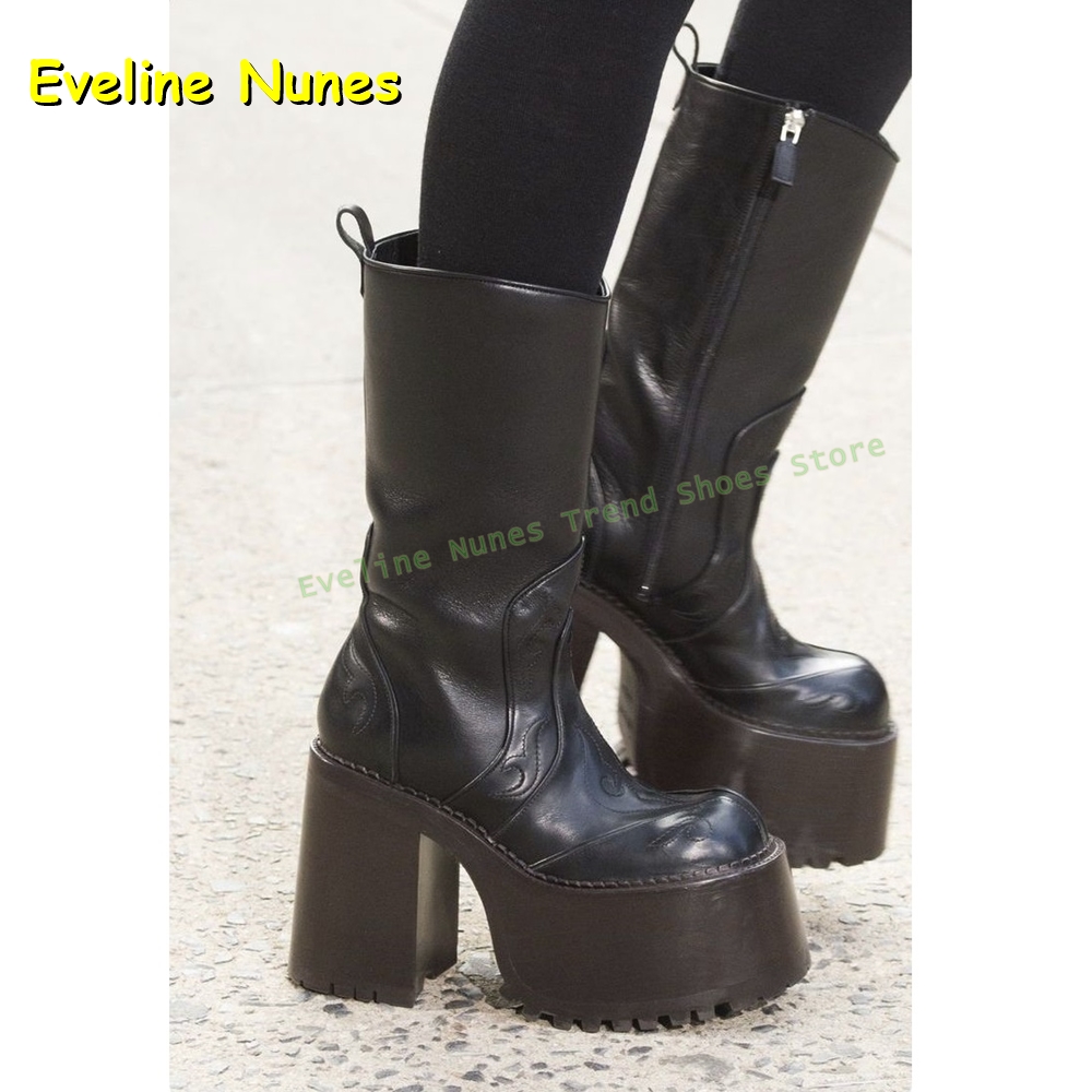 Plate-forme brodée bottes haut - Knee High Boots Women avis et prix