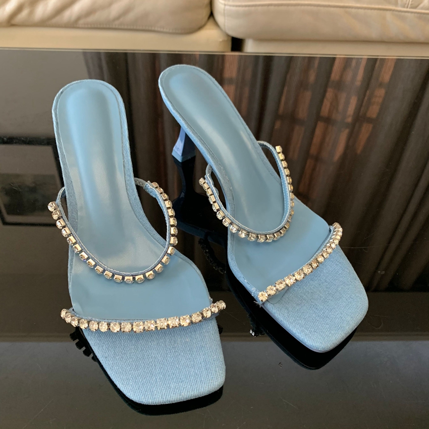 Denim strass talons sandales f - Women Shoes Jeans avis et prix