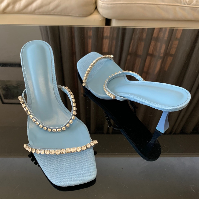 Denim strass talons sandales f - Women Shoes Jeans avis et prix