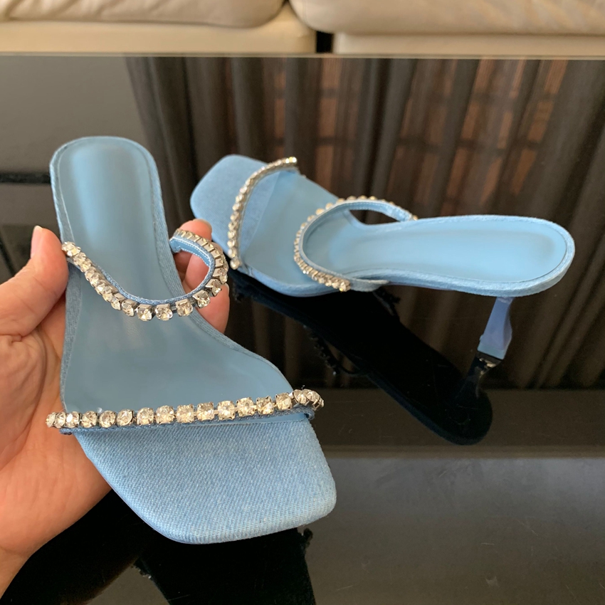 Denim strass talons sandales f - Women Shoes Jeans avis et prix