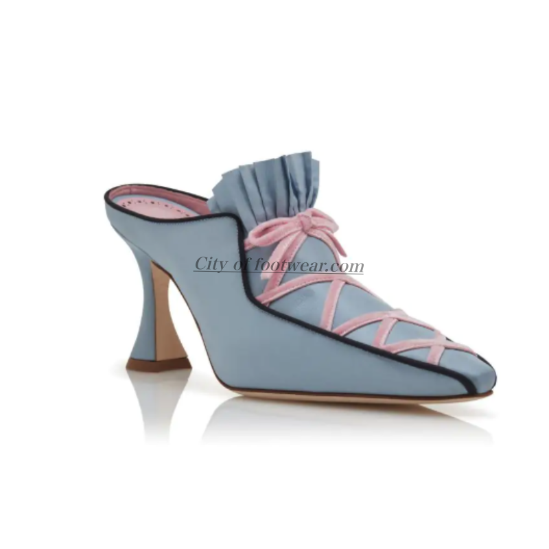 Mules à lacets en soie pour fe - Women'S Shoes Navy Blue avis et prix