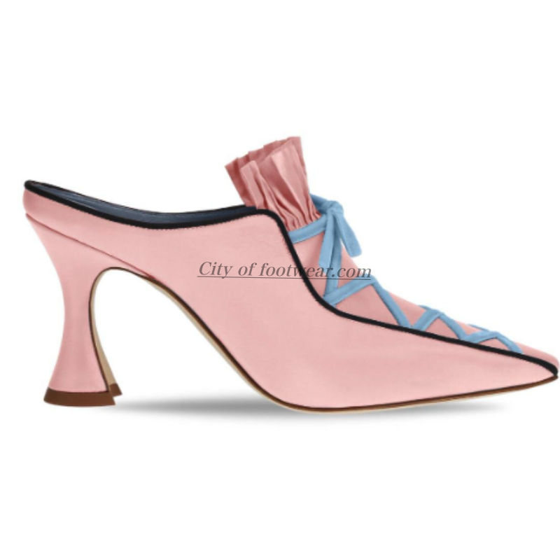 Mules à lacets en soie pour fe - Women'S Shoes Navy Blue avis et prix