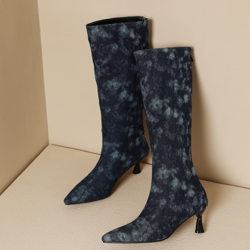 Bottes hautes au genou pour fe - Women Shoes Jeans avis et prix