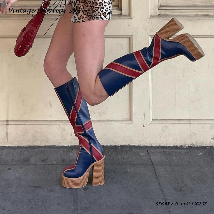 Bottes au genou à plateforme e - High Knee Heel Boots avis et prix