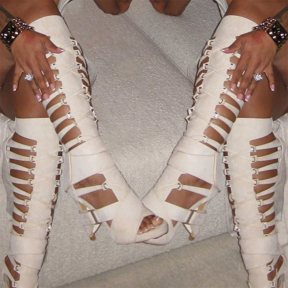 Sandales longues tendance à ta - High Knee Heel Boots avis et prix
