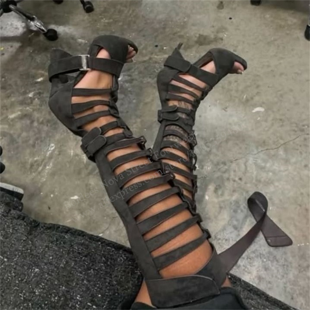 Sandales longues tendance à ta - High Knee Heel Boots avis et prix