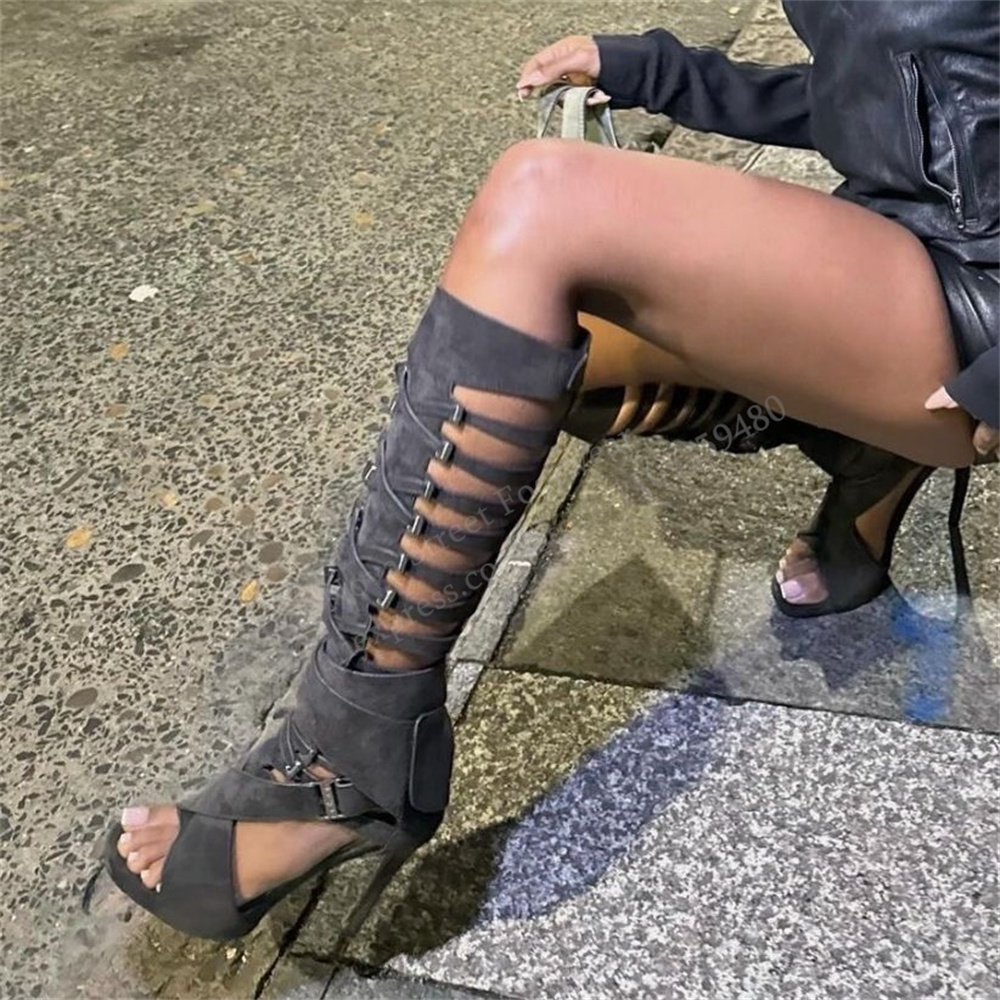 Sandales longues tendance à ta - High Knee Heel Boots avis et prix