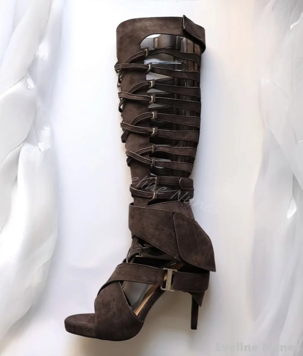 Sandales bottes hautes en flan - Knee High Boots Women avis et prix