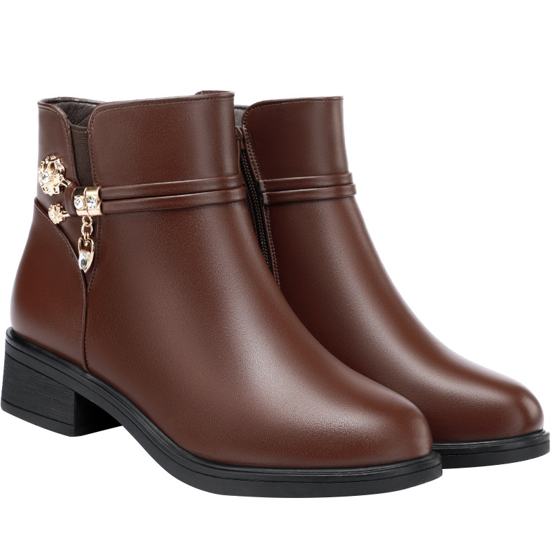 Bottes en cuir strass pour fem - Women Shoes Jeans avis et prix