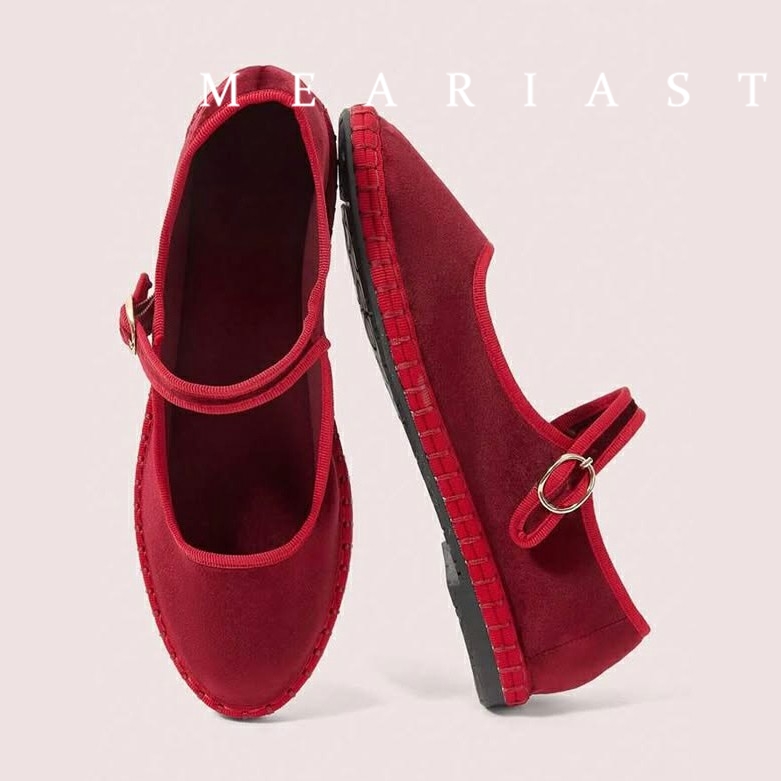 Chaussures plates Red Mary Jea - Women Shoes Jeans avis et prix