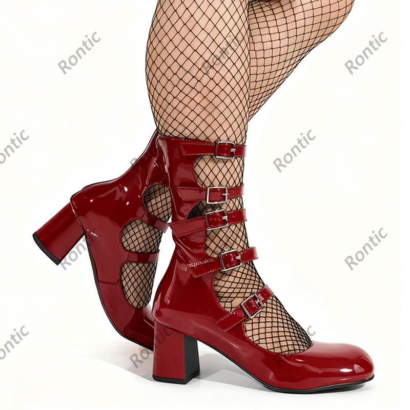 Bottes gothiques en cuir verni - Women'S Shoes Navy Blue avis et prix