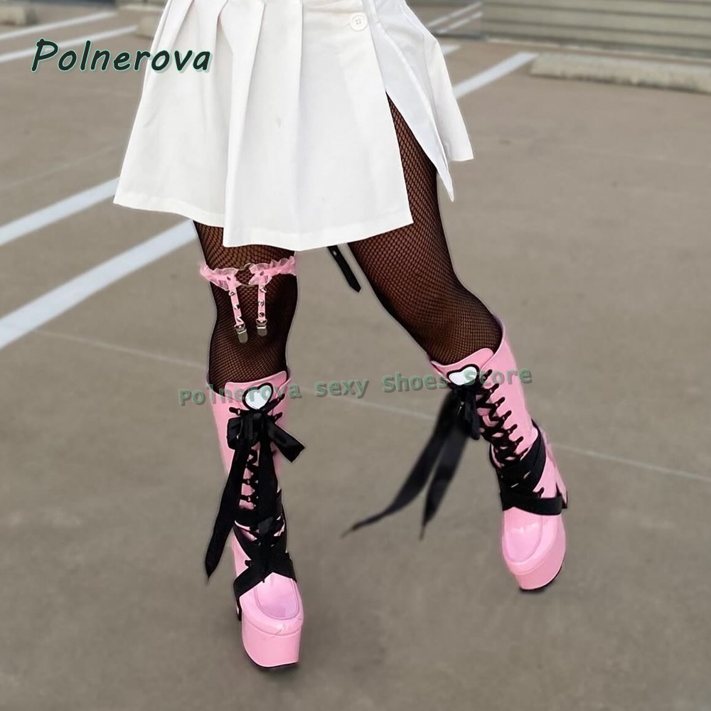 Bottes hautes roses à platefor - Women Shoes Size Chart avis et prix