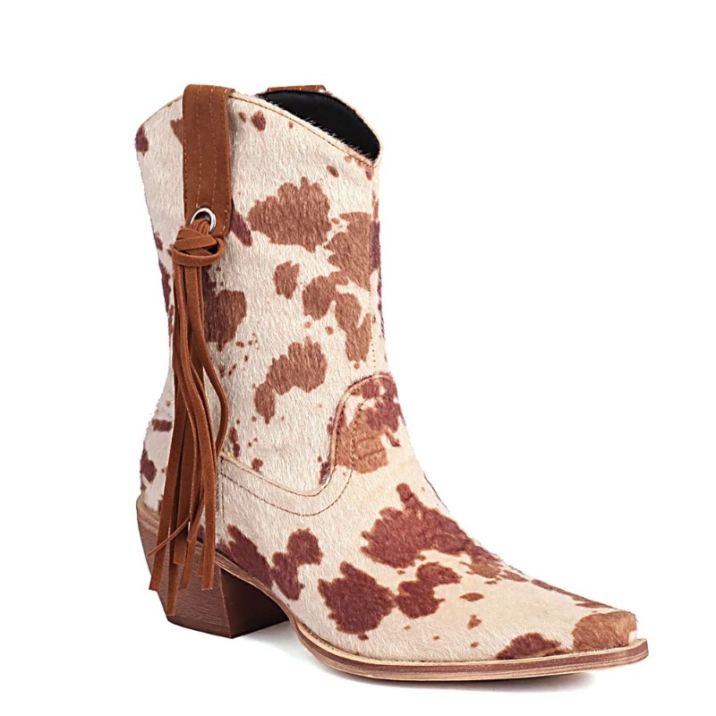 Bottes de Cowboy Vintage en cr - Women'S Shoes Big Feet avis et prix
