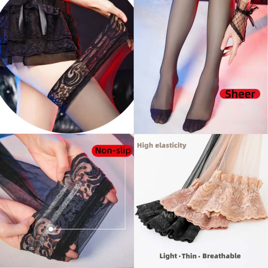 Bas noirs en dentelle transpar - Women Shoes Xxl avis et prix