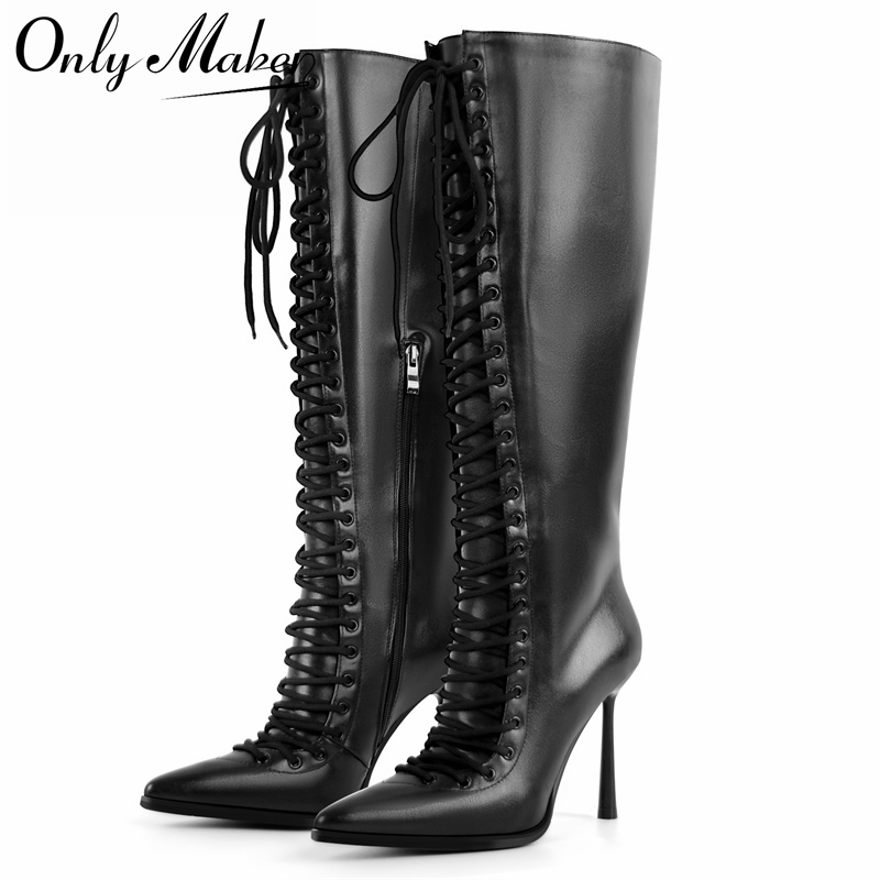 Onlymaker bout pointu à lacets - High Knee Heel Boots avis et prix