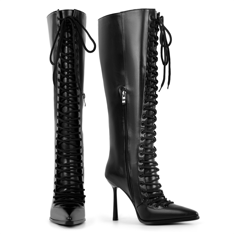 Onlymaker bout pointu à lacets - High Knee Heel Boots avis et prix