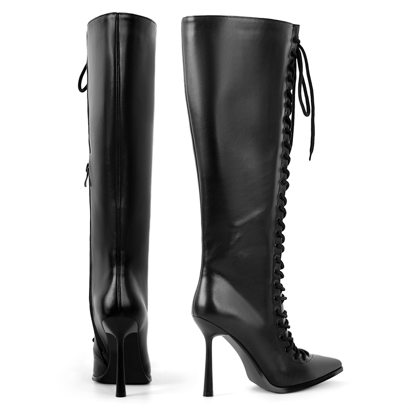 Onlymaker bout pointu à lacets - High Knee Heel Boots avis et prix