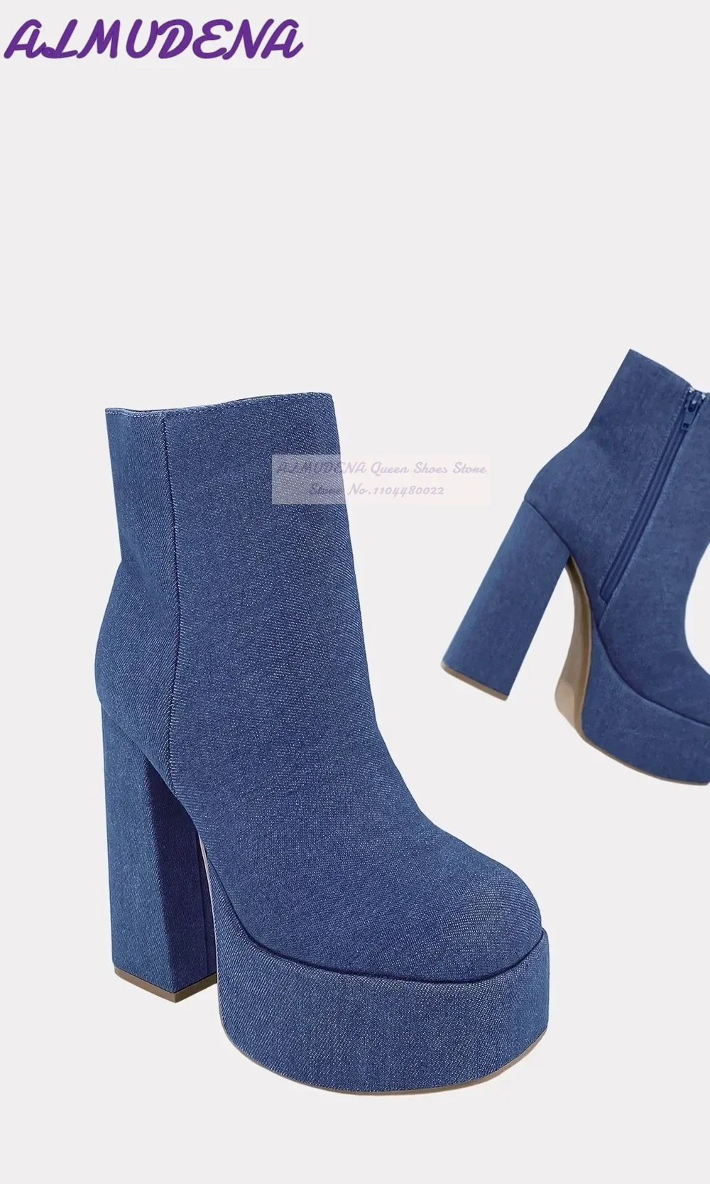 ALMUDENA bleu Denim bloc talon - Women Shoes Jeans avis et prix