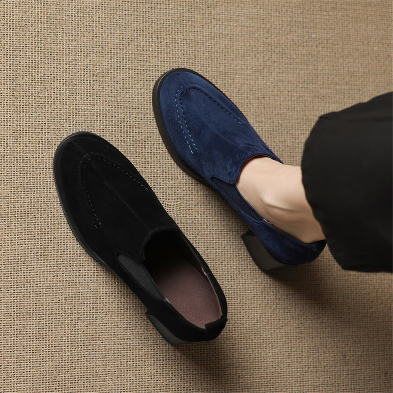 Chaussures en daim de mouton p - Women'S Shoes Navy Blue avis et prix