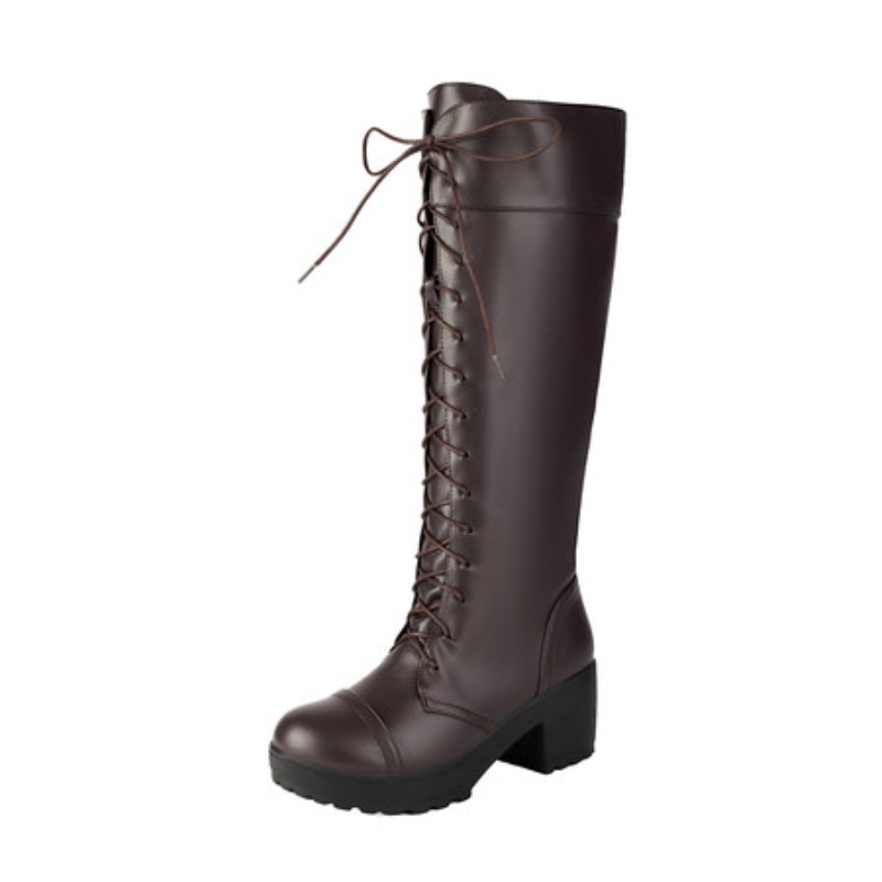 Bottes de combat hautes à lace - High Knee Heel Boots avis et prix